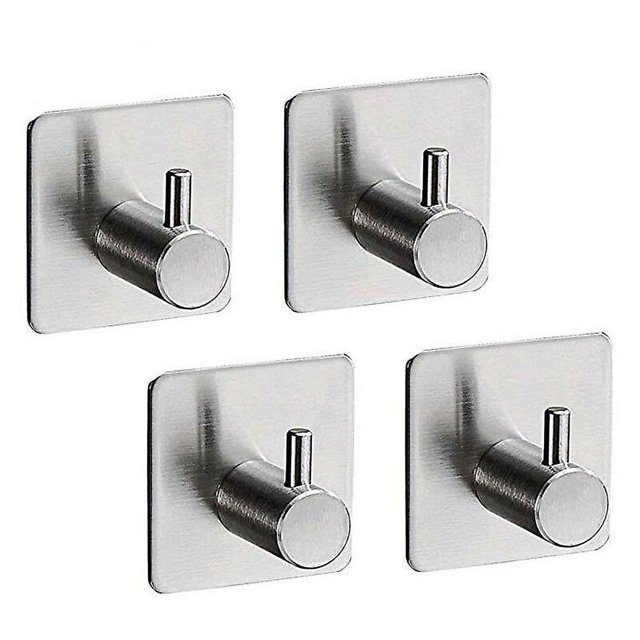 Brillar Gancho Adhesivo 3M, Gancho de Pared para Baño, Acero Inoxidable, 8 Piezas
