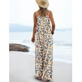 thumbnail image 3 of Women's Summer Boho Casual Jumpsuits Wide Leg Overalls Floral Print Baggy Rompers with Pocket PZZCR, 3 of 5