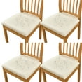 thumbnail image 5 of Dznils Waterproof Dining Chair Seat Covers Faux Leather Stretch Chair Slipcovers, 8 Pack, Beige, 5 of 9
