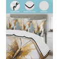 thumbnail image 4 of Butterfly Full Size Down Alternative Comforter, Lightweight Comforter Quilt Bedding Set with Pillow Shams Modern Abstract Teal Brown Oil Painting All Seasons Bed Comforter Duvet Insert 78"x90", 4 of 7