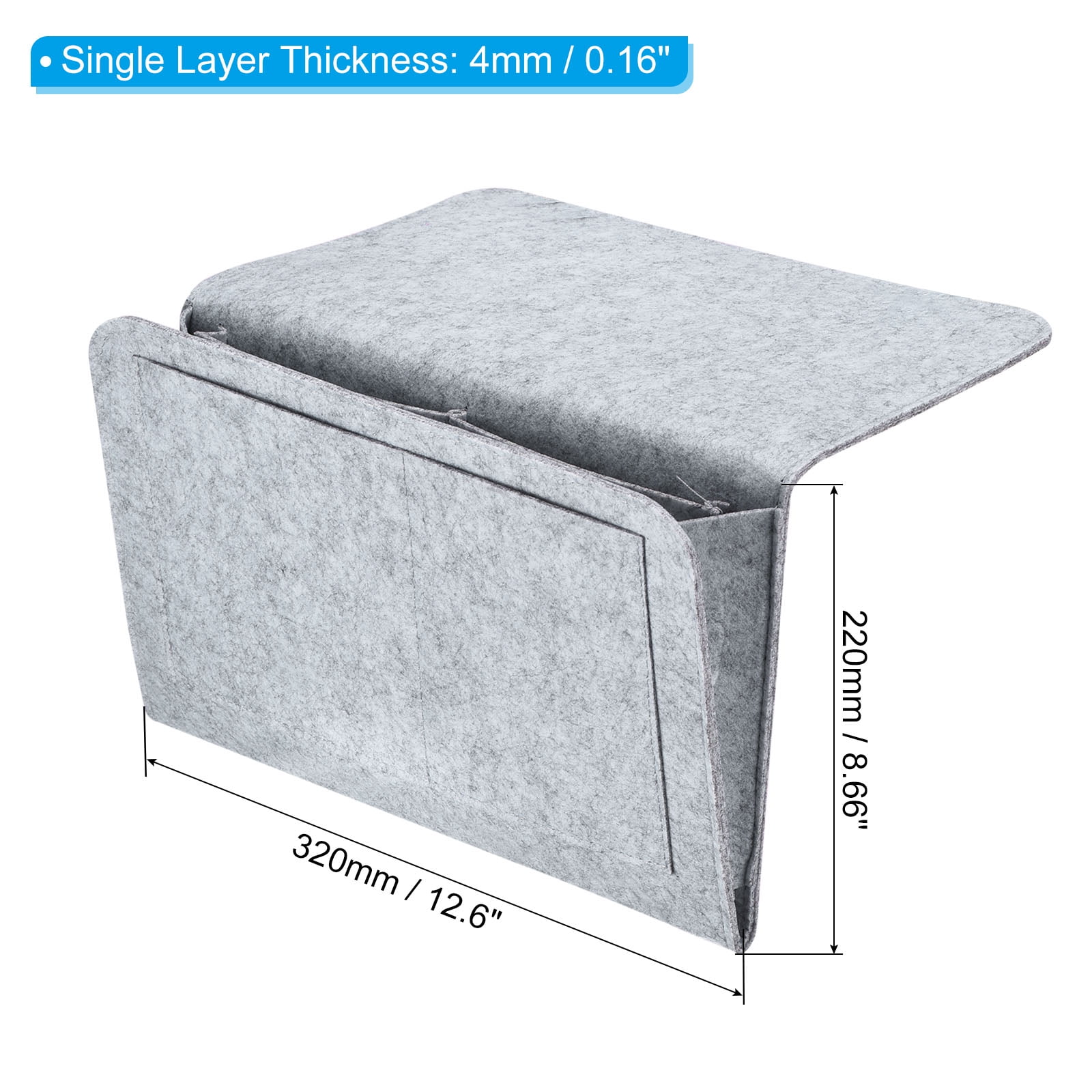 Unique Bargains Felt Bedside Hanging Organizer for Remotes and Phones Light Grey 13"