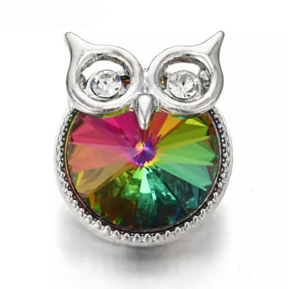 HOOUN Lots Style Bling Crystal Chunk Charm Snap Button Fit 18mm Drill Snap Jewelry -LWN01(1)