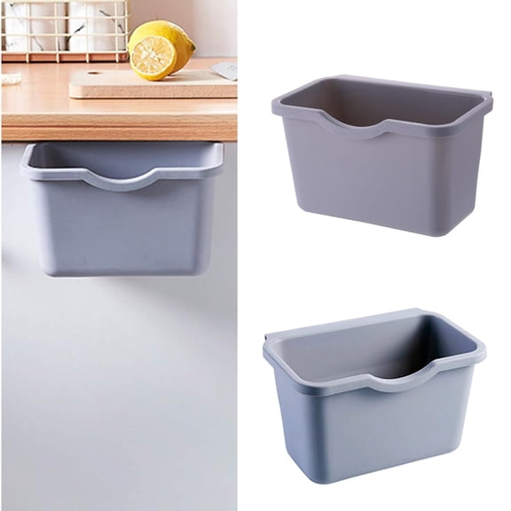 Hanging Kitchen Trash Can,Recycle Kitchen Waste Bin, 3 Pack Multipurpose Little Plastic Garbage Bowl Kitchen Bathroom Trash Can Cabinet Compost Bin for Office Home Drawers Storage Organize, Grey