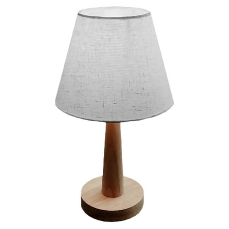 

1 Pc Solid Wood Table Light Modern Bedroom LED Bedside Light Night Light (Khaki)