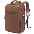 thumbnail image 1 of Mochila para portátil Tzowla Leather de 15.6 pulgadas con puerto de carga USB, 1 of 8