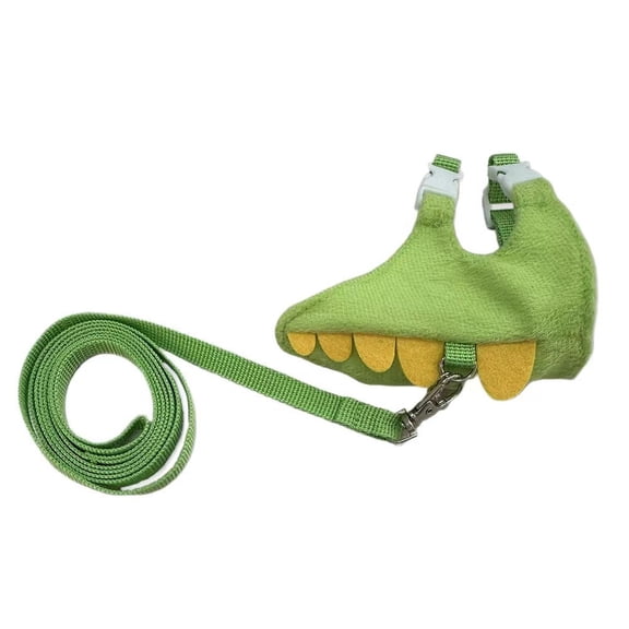 Pet Slings Adjustable Vest-style Ferret/Small Pet Leash with Cute Dinosaur Design and Bell for Outdoor Walks