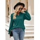 thumbnail image 3 of Blusa elegante de mujer, manga larga, jersey con cuello en V, túnica, 3 of 7