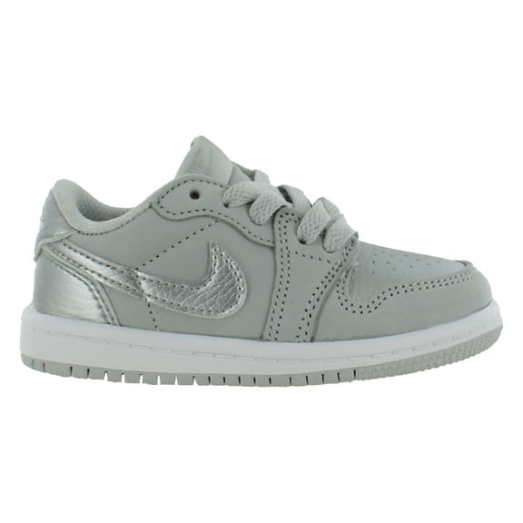 Nike Jordan 1 Retro Low OG Infant/Toddler Shoes Size 4, Color: Neutral Grey/Metallic Silver