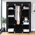 thumbnail image 2 of GZXS Portable Closet Wardrobe with Non-Woven Fabric Cover, Clothes Storage Organizer with Hanging Rod and Side Pocket, Easy Assembly, Black, 2 of 8