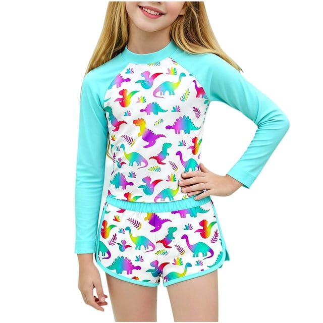 Baby Boy Shorts Set Style Girls' Split Swimming Two-Piece Baby Swimsuit, Cute Swimming Gown with Soft Polyester, Fashionable Little Girls Short Sets for Summer Fun