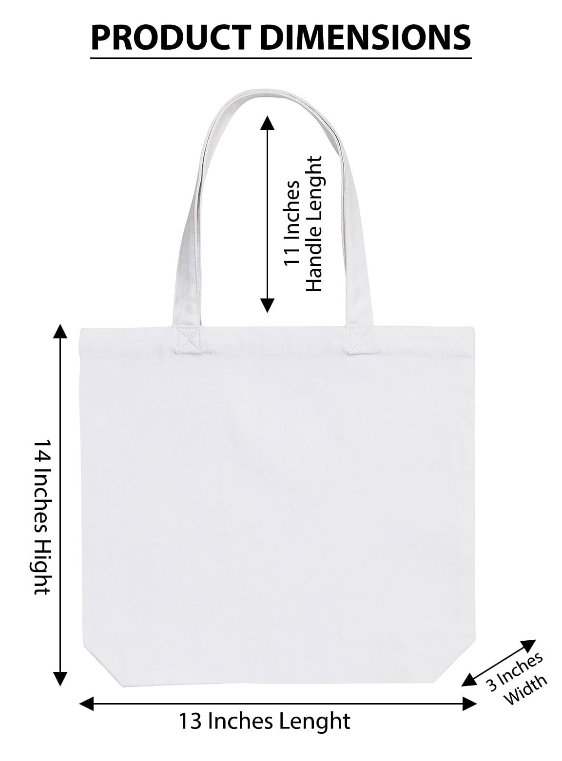 Loop Handle White Printed Canvas Shopping Bag, Size/Dimension: 12x12 Inches