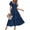 Navy, variant on PRETTYGARDEN Womens Summer Puff Short Sleeve Maxi Dress Square Neck Smocked Tiered Ruffle A Line Long Flowy Beach Dresses