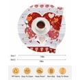 thumbnail image 6 of 13 Inch Round Placemats Set of 4, Gray Wood Valentines Day Non Slip Heat Insulation PP Table Mats, Love Hearts Romantic Farmhouse Washable Place Mats for Kitchen Dining Party Table Decor, 6 of 7