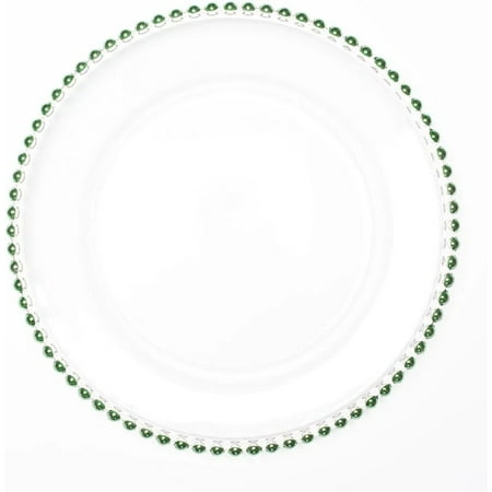 

8 Pack | Black Beaded Glass Charger Plates