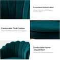 thumbnail image 6 of HULALA HOME Velvet Home Office Chair with Gold Base, Womans Modern Cute Shell Back Upholstered Desk Chair for Vanity, Adjustable Swivel Task Chair for Living Room, Teal, 6 of 18