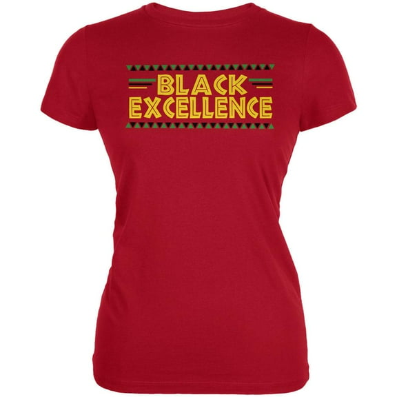 Black History Month Excellence Pan African Colors Juniors Soft T Shirt Red 2XL