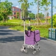 thumbnail image 3 of Folding Shopping Cart - Large Capacity, Aluminum & Stainless Steel Pull Cart for Groceries, Laundry, Garage, 3 of 9