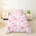 thumbnail image 2 of Erosebridal Dreamy Princess Style Twin Bedding,Pink Loves Heart Duvet Cover Set For Girls Kids 2-Piece,No Comforter,Reversible, 2 of 6