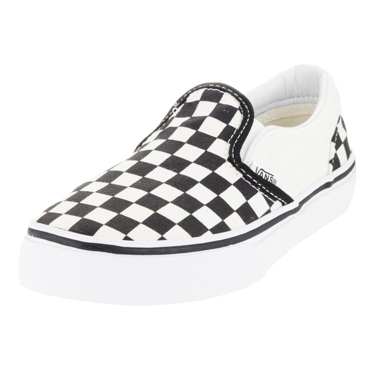 Vans Kids Classic Slip-On (Checkerboard) Black/True White 