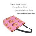 thumbnail image 3 of FORMRS Womens Canvas Tote Bag with Zipper Inner Pocket Shoulder Handbag, Pink Doughnuts, 3 of 7