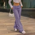 thumbnail image 5 of ClodeEU Women's Low Rise Straight Leg Jeans ,Loose Fit Vintage Streetwear Denim Pants Purple,Womens Plus S, 5 of 8