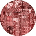 thumbnail image 1 of Ahgly Company Indoor Round Abstract Red Modern Area Rugs, 3' Round, 1 of 4