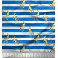 thumbnail image 1 of Soimoi Blue Silk Fabric Stripe & Victoria Pigeon Bird Decor Fabric Printed Yard 42 Inch Wide, 1 of 3