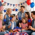 thumbnail image 5 of Clearance! Patriotic Star Pick Decorative Bow Insert Red White Blue Foam Sprig 4th Of July Party Decor Table Centerpiece Vase Garland Planter Cake Topper For Home Porch Patio Mantel Home Gift Set, 5 of 6