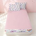 thumbnail image 4 of Erosebridal Princess Butterfly Zipper Queen Comforter Set with Fitted Sheet and 2 Pillowcases, Chic Animal Zipper Bedding Set, Pink Reversible, Purple Red Blue, Pink Reversible, 4 of 7
