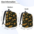 thumbnail image 3 of Honeii Sunflowers3 Print Canvas College Laptop Backpack, Durable Rucksack Travel Notebook Bag School Backpack Book Bag for Men Women-Medium, 3 of 7