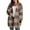 Coffee, variant on Brown Young Adult Tops Womens Winter Coats Warm Plush Hooded Jackets Up Button Cardigan Trendy Plaid Fuzzy Outerwear Plus Size Tops for Women