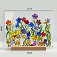 thumbnail image 3 of SSZMDLB under $5 6Pcs Acrylic Flower Display, Acrylic Desk Decor, Floral Pattern Display Stand with Wood Base, Transparent Tabletop Ornament for Home Office, Modern Centerpiece for Shelf Mantle, Gift, 3 of 9