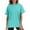 Mint Green, variant on Sakmal Basic T Shirts for Women Solid Short Sleeve Crew Neck Cotton Shirts White T-Shirts Women's Tops