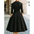 thumbnail image 4 of Vestido Vintage de Mujer, Corte Otoñal, Larga, Elegante, para Cóctel, Fiesta, Eventos Formales e Iglesia. Negro S, 4 of 9
