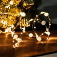 thumbnail image 4 of Cordless Lighted Berry Beaded Garland Christmas Decorations for Indoor Outdoor Home Mantel Fireplace Holiday Party Decor(32.8ft 100 LED), 4 of 7