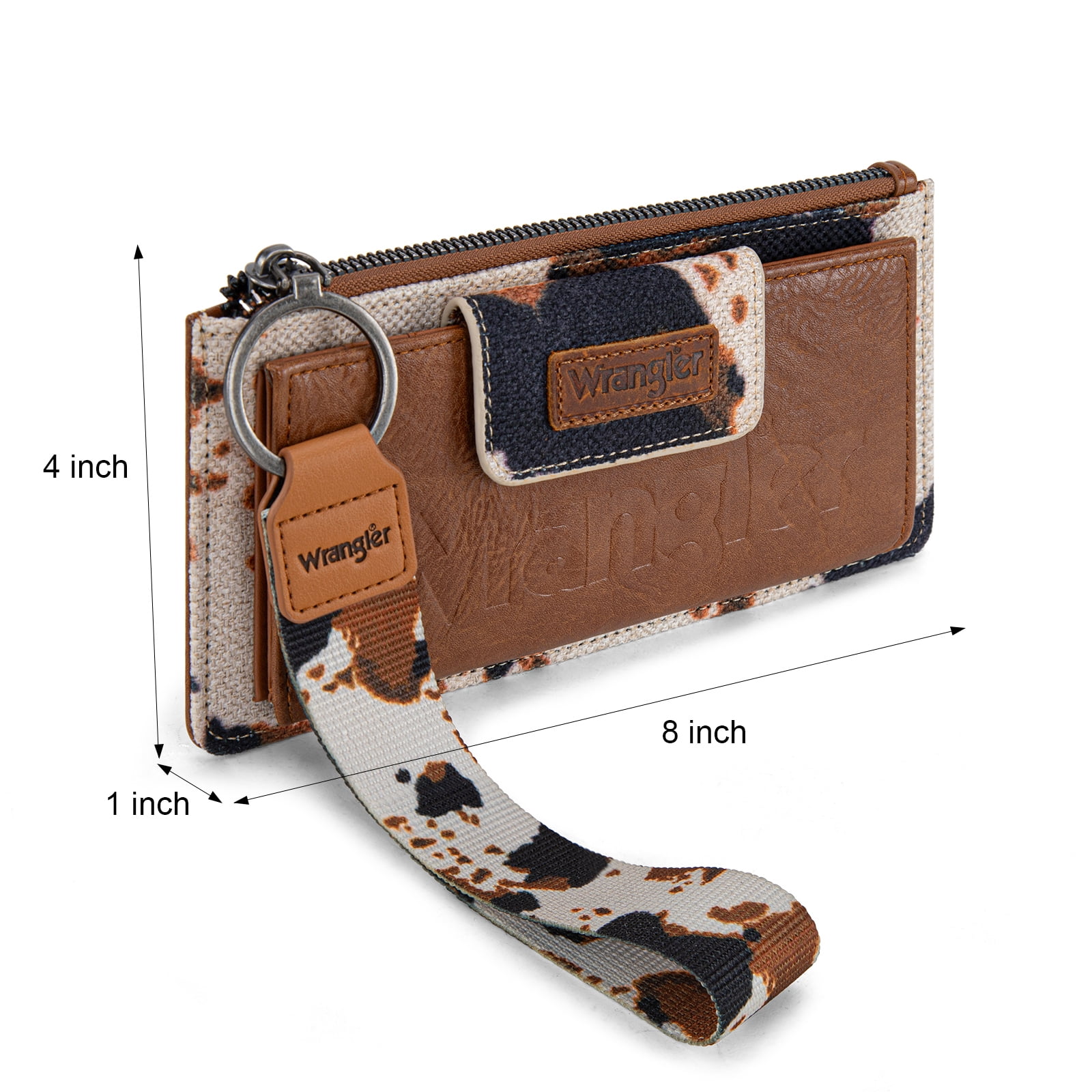 Wrangler Purses for Women Western Clutch Purse Rfid Wallet Womens, Cow-Brown