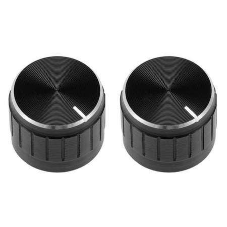 2Pcs 21x17mm Aluminium Alloy Potentiometer Rotary Knob for 6mm Hole Black