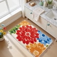 thumbnail image 6 of SIXHOME 20"x32" Vibrant Floral Bathroom Rug Non Slip Bath Mat Fluffy Soft Super Absorbent Quick Dry Bathroom Mat Machine Washable Tufted Floral Bath Mats for Bathroom Floor Beige, 6 of 7
