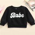 thumbnail image 2 of Toddler Baby Boys Girls Pullover Long Sleeve Babe Letters Print Sweatshirt Tops Fall Winter Clothes, 2 of 6