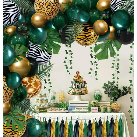 Blumomon Lot de 24 décorations pour cupcakes en forme de jungle, safari,  pour enfants, thème sauvage, fête d'anniversaire, fête, événement, baby