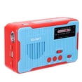 thumbnail image 4 of Radio portátil de emergencia solar RD-666T con manivela AM FM y linterna LED (azul), 4 of 12