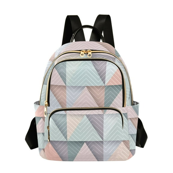 FORMRS Mini Backpack Purse for Women Travel Daypack Casual Shoulder Bag, Green Geometric