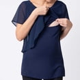 thumbnail image 3 of Maternity Shirts Women's Nursing Shirts for Breastfeeding Summer Solid Short Sleeve Casual Tops Plus Size Pregnancy Clothes for Women, 3 of 7