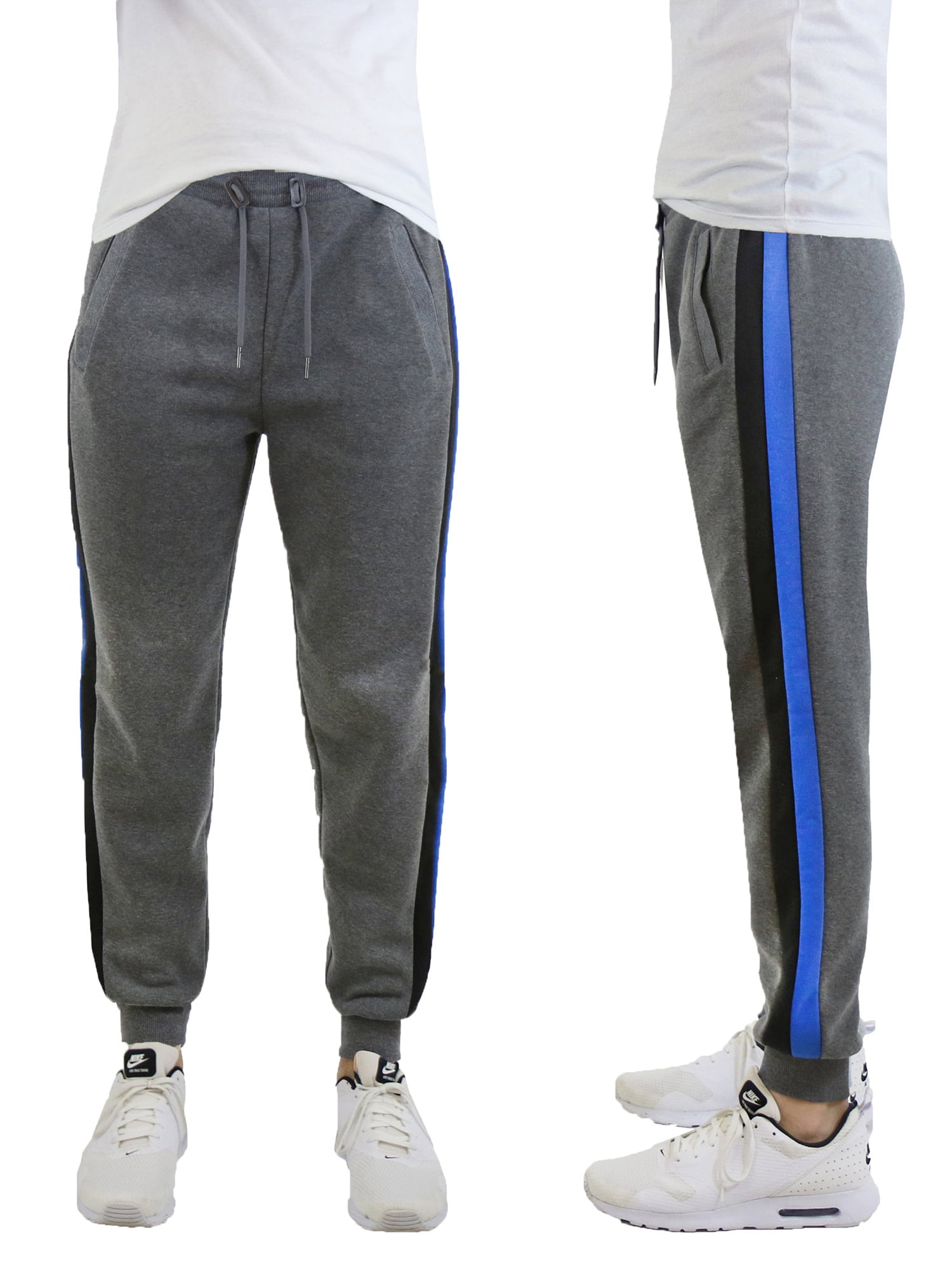 Men's Fleece-Lined Dual Stripe Joggers - Walmart.com