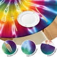 thumbnail image 4 of Rainbow Tie Dye Mandala Pattern Round Fitted Tablecloth with Elastic Edge,Dining Table Cover Waterproof,Outdoor Round Tablecloth for Camping,Dining,Indoor and Outdoor, 4 of 7
