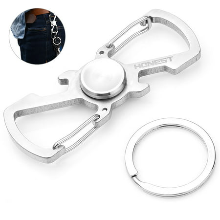 RUNACC Key Chain Multi-functional Hand Spinner Chain Stainless Steel Key Ring with Bottle Opener, Suitable for Holding Keys, Opening Wine Bottle and Connecting Fishing