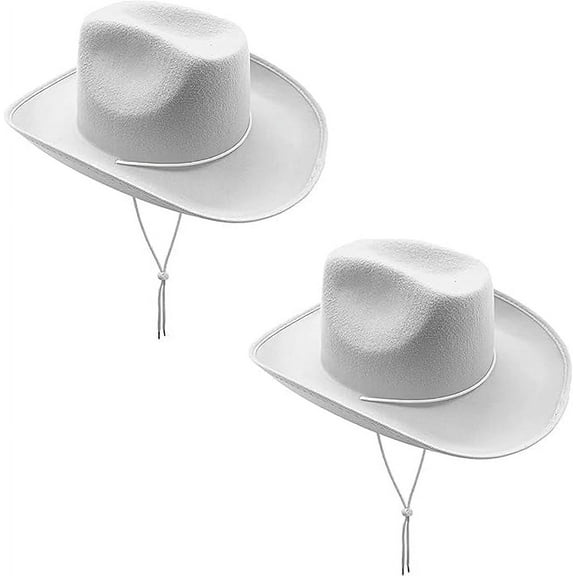 4E’s Novelty 2 Pack White Cowboy Hat for Women & Men - Western Party Accessory