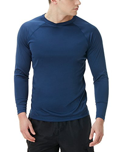 TSLA Men's Rashguard Swim Shirts UPF 50 Cool Running Workout SPF/UV Tee Shirts Loose-Fit Long Sleeve Shirts