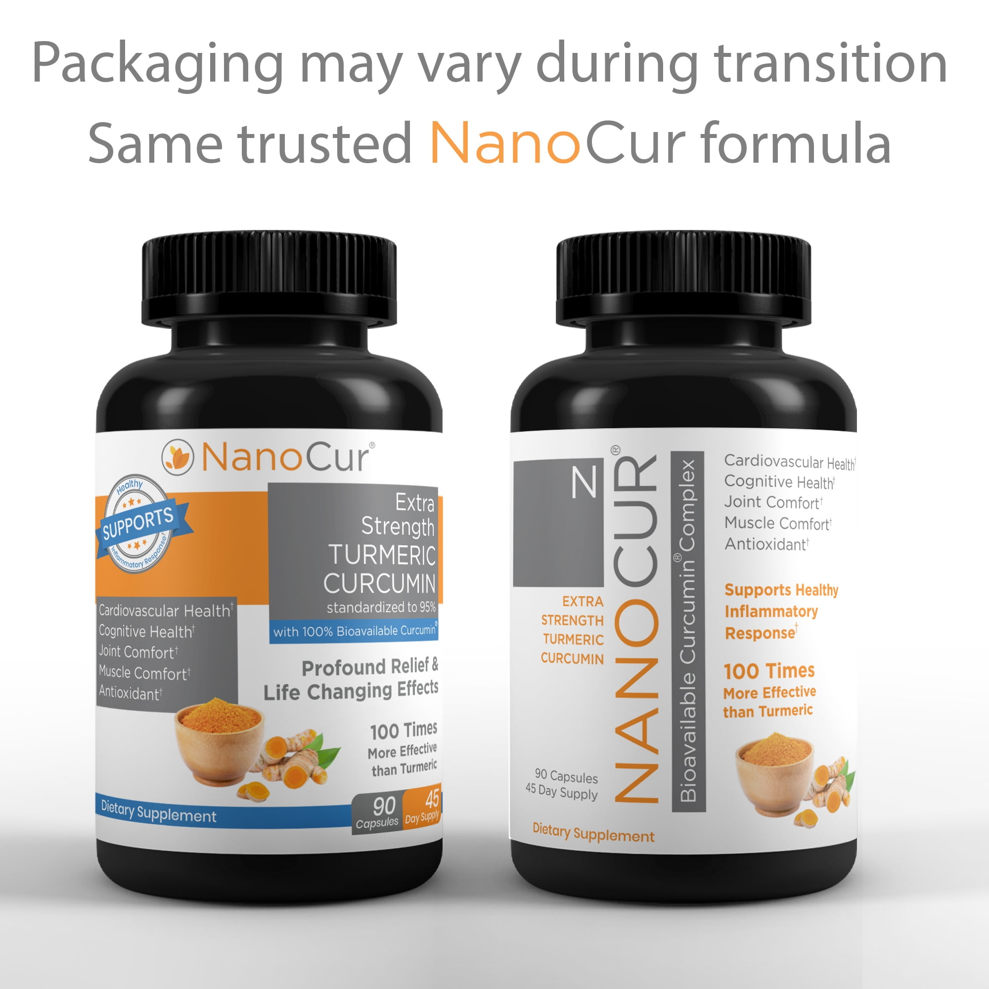 Nanocur Turmeric Curcumin - 90 count - 100x More Active Than Turmeric, 170% More Active Than Curcumin + Black Pepper Extract. Joint Support, Relief, and Energy You’ll Feel. Organic Curcumin
