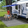 Prest-O-Fit 2-1153 - 15'L x 6'W Stone Gray Outdoor Turf with Marine Backing Patio Rug